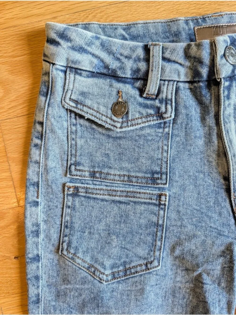 Kut from the Kloth Medium Acid Wash High Rise Ana Flare Jeans, Size 2 NWT!